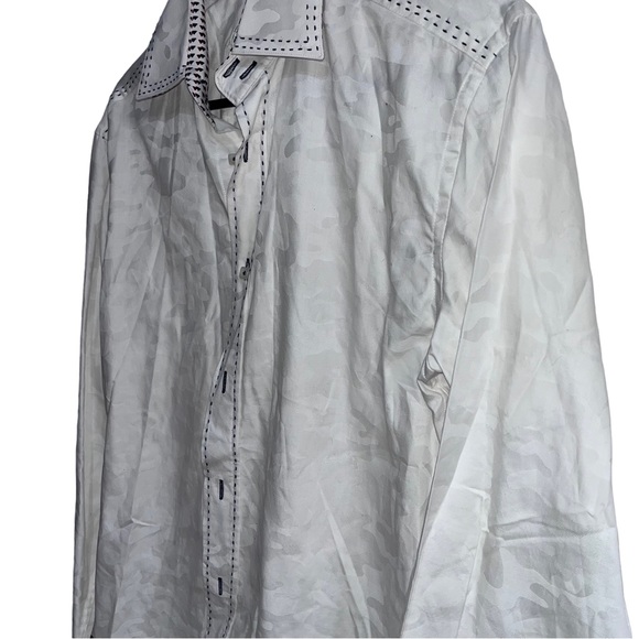 Bugatchi mens White Collared Party Wear Button Shirt Collared Long Sleeve - Picture 6 of 6